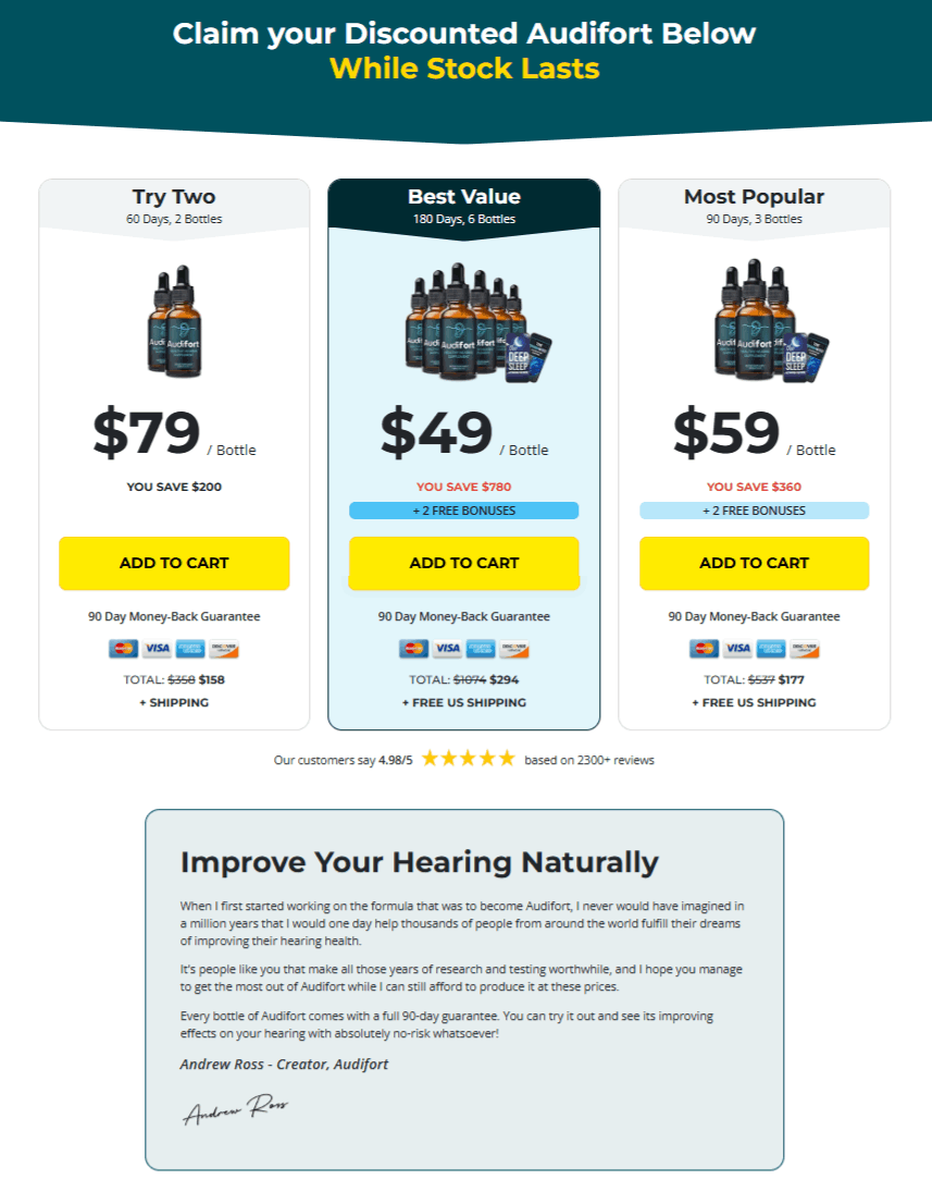 Audifort Product Offer Page 1